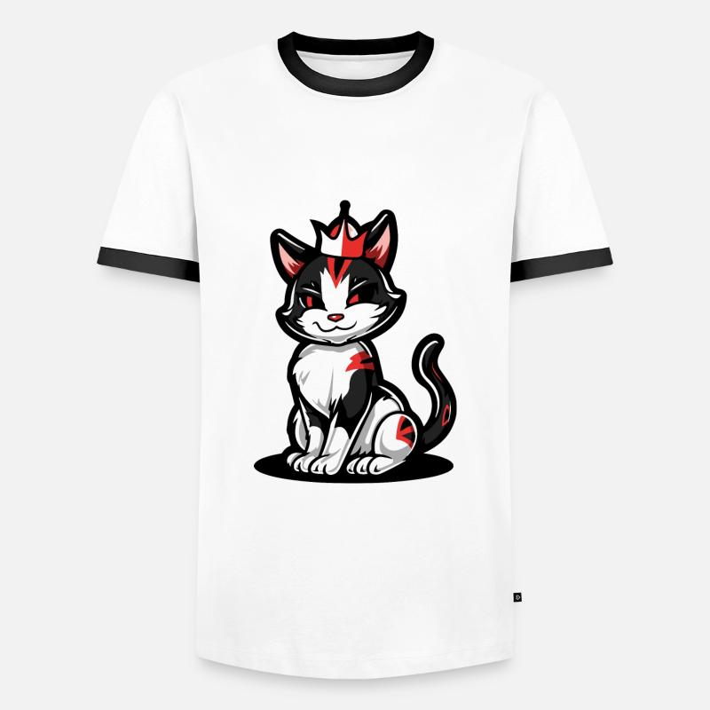 Cat Comic Crown - Men's Ringer Shirt - white/black