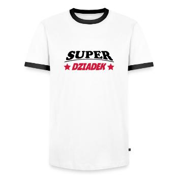Super dziadek 111 - Männer Kontrast-T-Shirt - Weiß/Schwarz - Vorne - AI Model Female 172 light (172cm) & AI Model Male 178 dark (178cm)