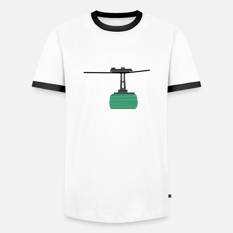 cable car - Men's Ringer Shirt - white/black
