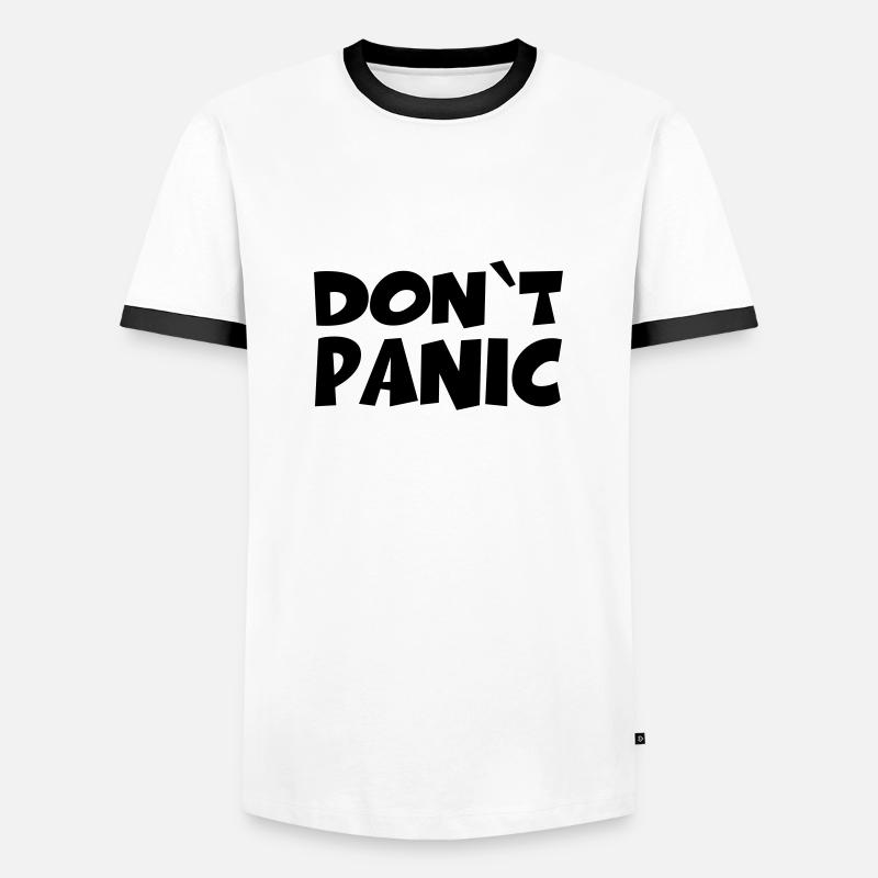 Don't panic - Männer Kontrast-T-Shirt - Weiß/Schwarz