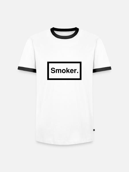 smoker 1c - Männer Kontrast-T-Shirt - Weiß/Schwarz