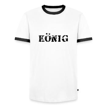 Roi - T-shirt contrasté Homme - blanc/noir - Devant - AI Model Female 172 light (172cm) & AI Model Male 178 dark (178cm)