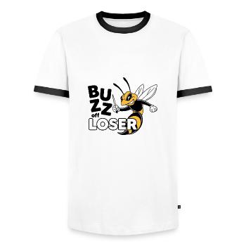 Biene und Verlierer - Männer Kontrast-T-Shirt - Weiß/Schwarz - Vorne - AI Model Female 172 light (172cm) & AI Model Male 178 dark (178cm)