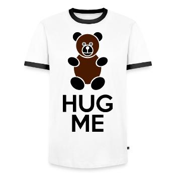 Hug Me - T-shirt contrasté Homme - blanc/noir - Devant - AI Model Female 172 light (172cm) & AI Model Male 178 dark (178cm)