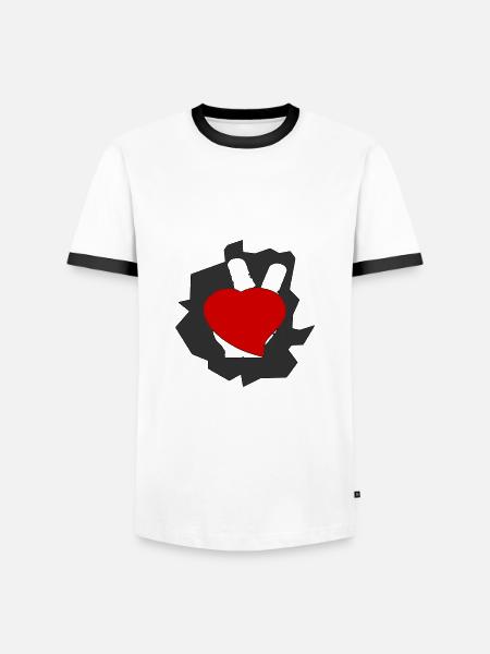 liebe grüße an - Männer Kontrast-T-Shirt - Weiß/Schwarz