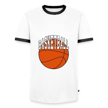 Basketball - T-shirt contrasté Homme - blanc/noir - Devant - AI Model Female 172 light (172cm) & AI Model Male 178 dark (178cm)