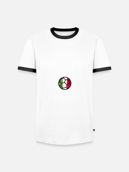 Italien, Fußball - Männer Kontrast-T-Shirt - Weiß/Schwarz