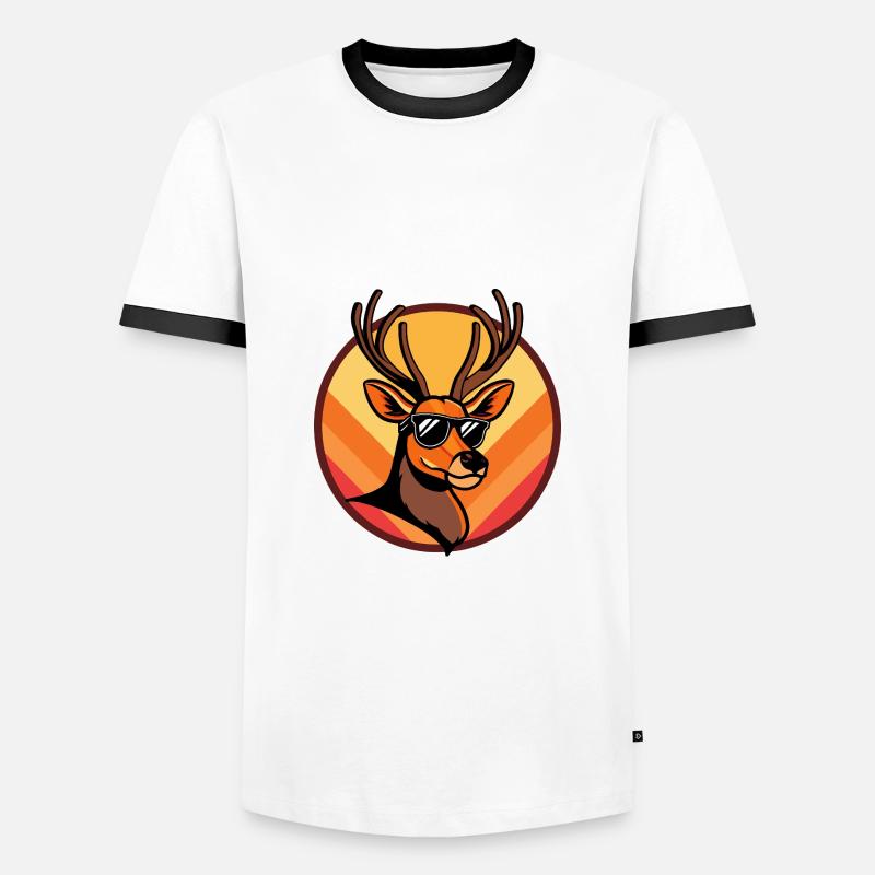 Deer Comic Cool Summer - Men's Ringer Shirt - white/black