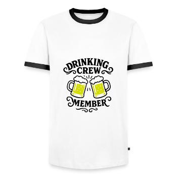 Drinking Crew Bier - Männer Kontrast-T-Shirt - Weiß/Schwarz - Vorne - AI Model Female 172 light (172cm) & AI Model Male 178 dark (178cm)