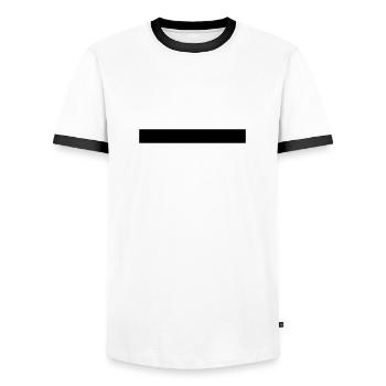 balken linie querbalken - Männer Kontrast-T-Shirt - Weiß/Schwarz - Vorne - AI Model Female 172 light (172cm) & AI Model Male 178 dark (178cm)