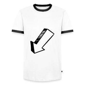 Arrow drawing sketch black - Men's Ringer Shirt - white/black - Front - AI Model Female 172 light (172cm) & AI Model Male 178 dark (178cm)