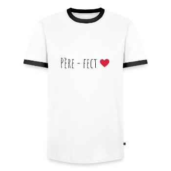Père - Fect - T-shirt contrasté Homme - blanc/noir - Devant - AI Model Female 172 light (172cm) & AI Model Male 178 dark (178cm)