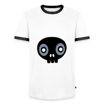 LALLU - T-shirt contrasté Homme - blanc/noir - Devant - AI Model Female 172 light (172cm) & AI Model Male 178 dark (178cm)
