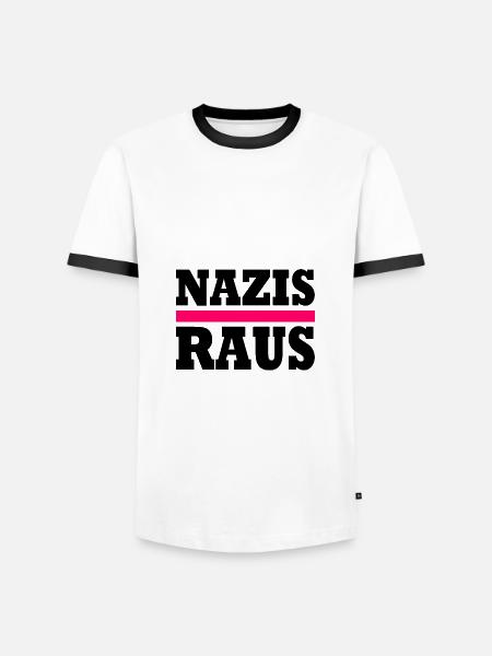 Nazis raus - Männer Kontrast-T-Shirt - Weiß/Schwarz
