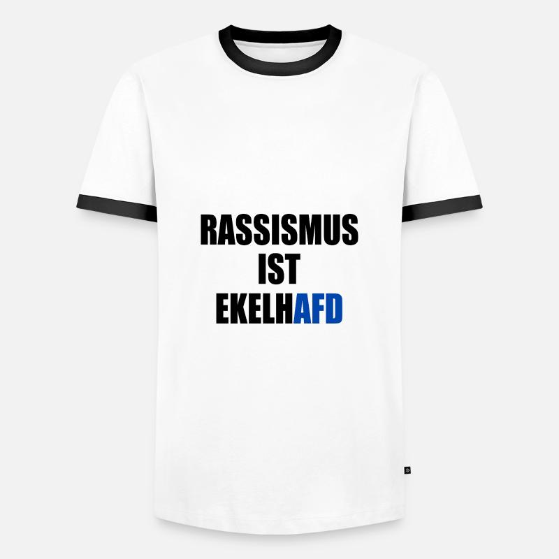 rassismus ist ekelhafd - Männer Kontrast-T-Shirt - Weiß/Schwarz