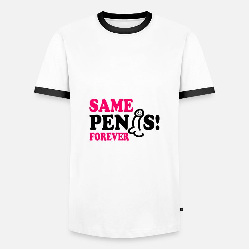 Same penis forever - Männer Kontrast-T-Shirt - Weiß/Schwarz