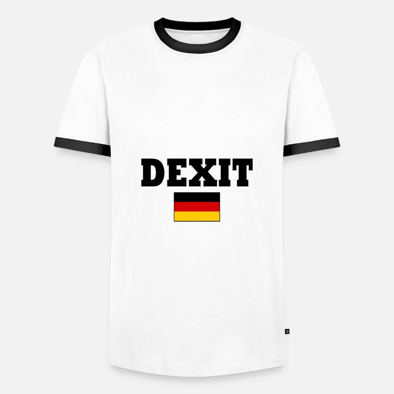 Dexit - Männer Kontrast-T-Shirt - Weiß/Schwarz