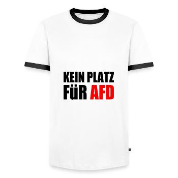 kein platz für afd - Männer Kontrast-T-Shirt - Weiß/Schwarz - Vorne - AI Model Female 172 light (172cm) & AI Model Male 178 dark (178cm)