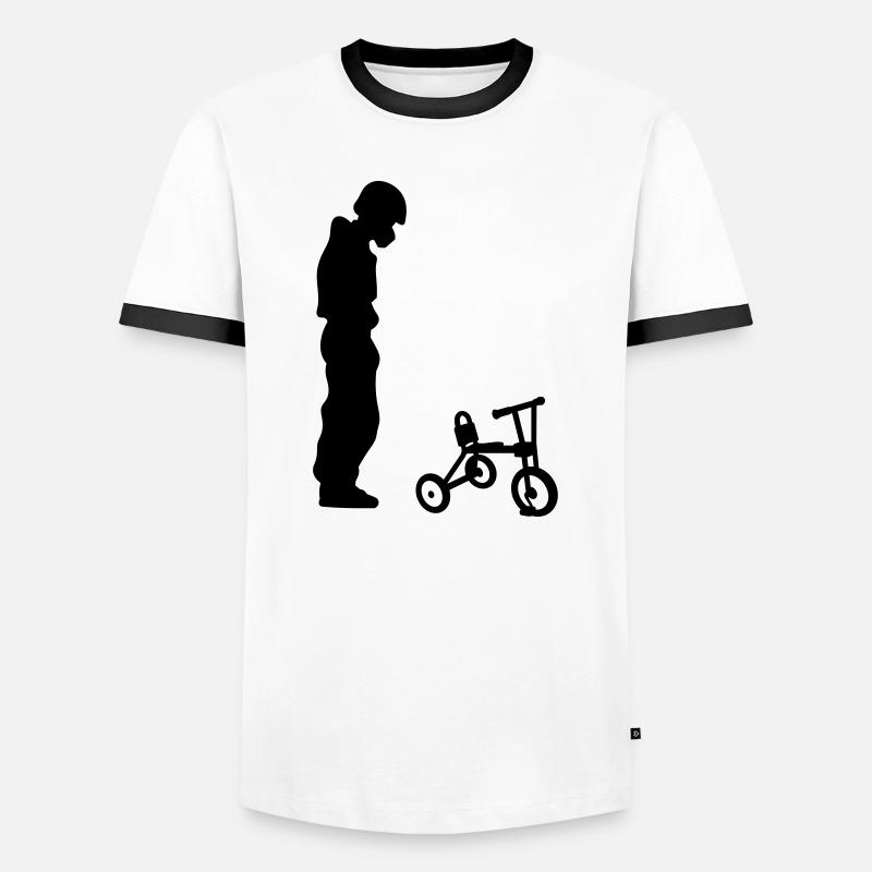 Biker - Männer Kontrast-T-Shirt - Weiß/Schwarz