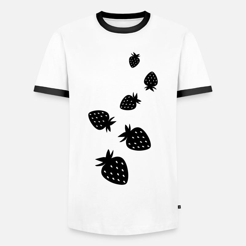 Frucht Erdbeere - Männer Kontrast-T-Shirt - Weiß/Schwarz