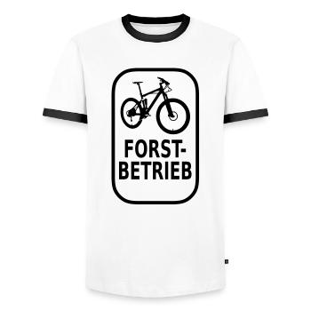 Forstbetrieb - Männer Kontrast-T-Shirt - Weiß/Schwarz - Vorne - AI Model Female 172 light (172cm) & AI Model Male 178 dark (178cm)