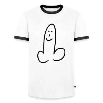 pimmel penis - Männer Kontrast-T-Shirt - Weiß/Schwarz - Vorne - AI Model Female 172 light (172cm) & AI Model Male 178 dark (178cm)
