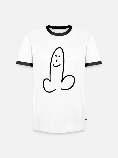 pimmel penis - Men's Ringer Shirt - white/black