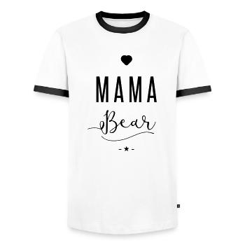mama bear - T-shirt contrasté Homme - blanc/noir - Devant - AI Model Female 172 light (172cm) & AI Model Male 178 dark (178cm)