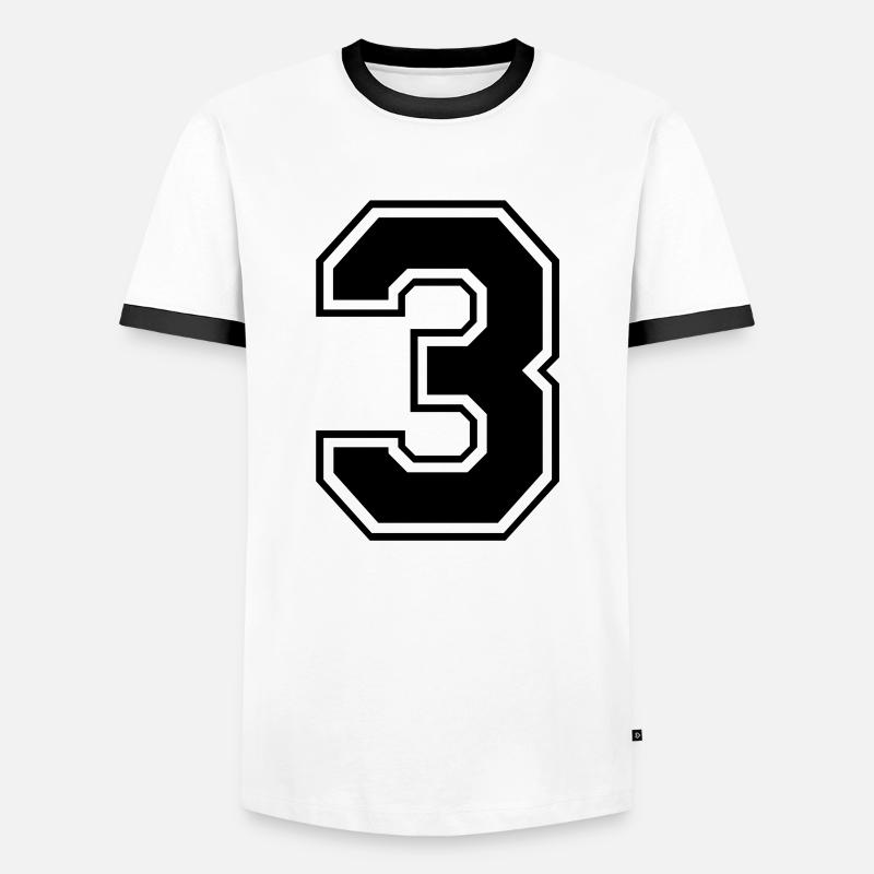 drei - Men's Ringer Shirt - white/black