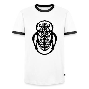 Mistkäfer - Männer Kontrast-T-Shirt - Weiß/Schwarz - Vorne - AI Model Female 172 light (172cm) & AI Model Male 178 dark (178cm)