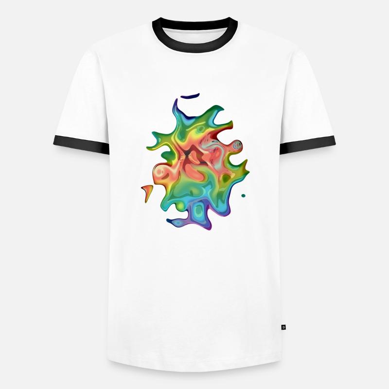 Psychedelisches Ei #2 - Männer Kontrast-T-Shirt - Weiß/Schwarz