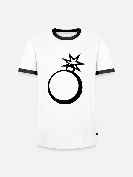 clipart bombe en marche - T-shirt contrasté Homme - blanc/noir