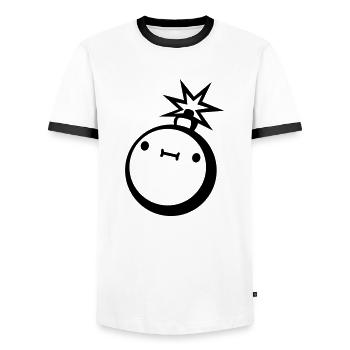clipart bombe mignonne - T-shirt contrasté Homme - blanc/noir - Devant - AI Model Female 172 light (172cm) & AI Model Male 178 dark (178cm)