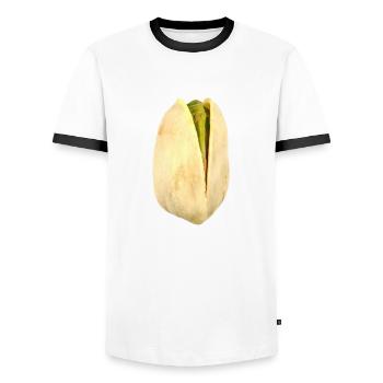Pistazie - Männer Kontrast-T-Shirt - Weiß/Schwarz - Vorne - AI Model Female 172 light (172cm) & AI Model Male 178 dark (178cm)