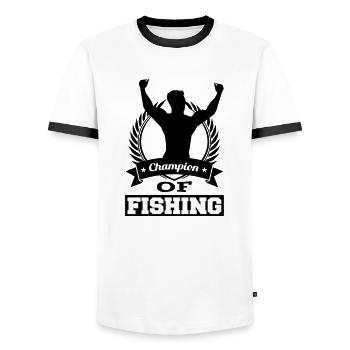 Champion Sports Sports Pêche Pêche - T-shirt contrasté Homme - blanc/noir - Devant - AI Model Female 172 light (172cm) & AI Model Male 178 dark (178cm)