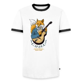 Django Renard - T-shirt contrasté Homme - blanc/noir - Devant - AI Model Female 172 light (172cm) & AI Model Male 178 dark (178cm)