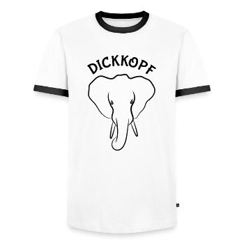 Dickkopf Elefant - Männer Kontrast-T-Shirt - Weiß/Schwarz - Vorne - AI Model Female 172 light (172cm) & AI Model Male 178 dark (178cm)