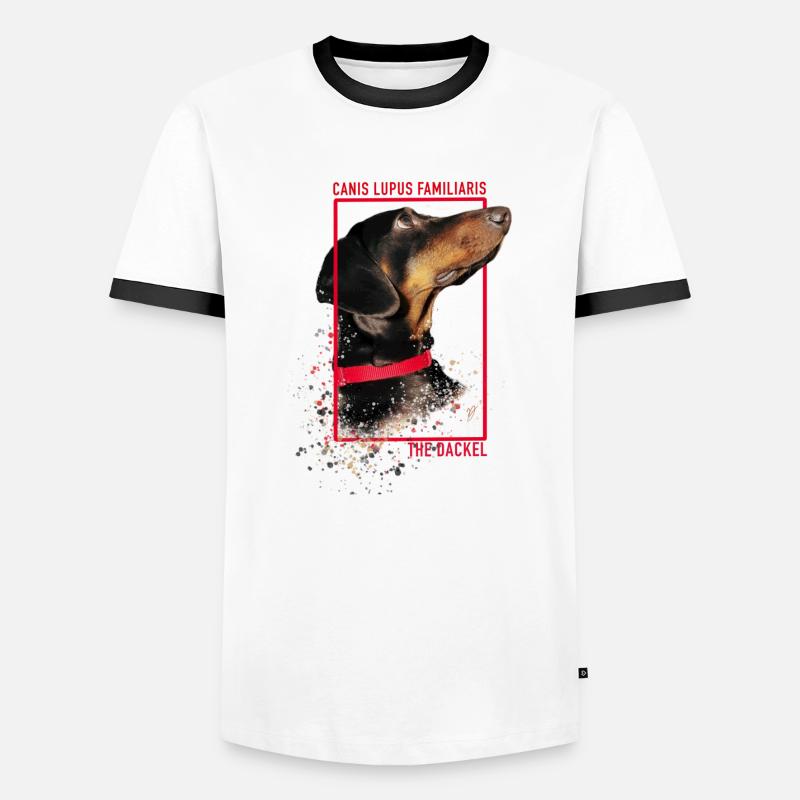 Dackelliebe - Männer Kontrast-T-Shirt - Weiß/Schwarz