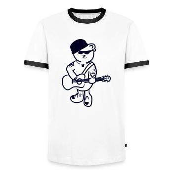 Manslayer Bear - Men's Ringer Shirt - white/black - Front - AI Model Female 172 light (172cm) & AI Model Male 178 dark (178cm)