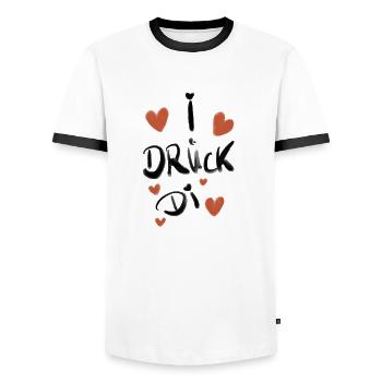 I drück di Bayrisch Volksfest - Männer Kontrast-T-Shirt - Weiß/Schwarz - Vorne - AI Model Female 172 light (172cm) & AI Model Male 178 dark (178cm)