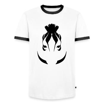 Fun Zebra Cartoon Nature Animal Safari Vector 6 - Men's Ringer Shirt - white/black - Front - AI Model Female 172 light (172cm) & AI Model Male 178 dark (178cm)