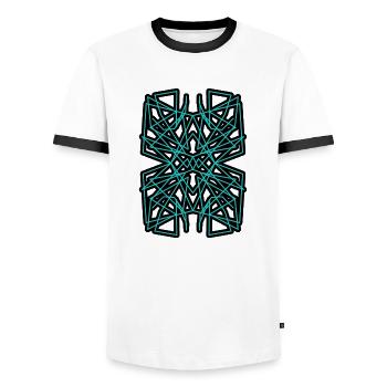 Pattern - Men's Ringer Shirt - white/black - Front - AI Model Female 172 light (172cm) & AI Model Male 178 dark (178cm)