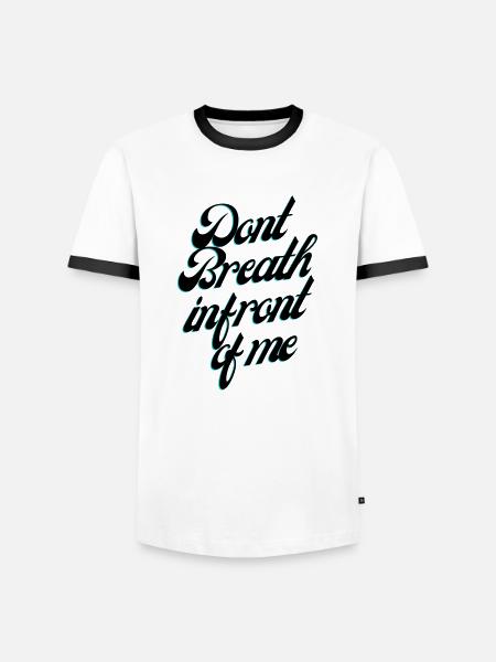 Ne respirez pas devant moi - T-shirt contrasté Homme - blanc/noir