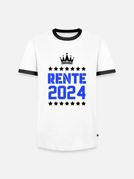 rente 2024 - Männer Kontrast-T-Shirt - Weiß/Schwarz