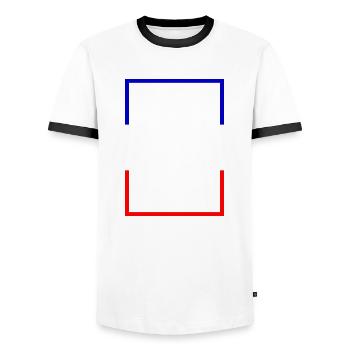 France France, Statement lettering with flag - Men's Ringer Shirt - white/black - Front - AI Model Female 172 light (172cm) & AI Model Male 178 dark (178cm)