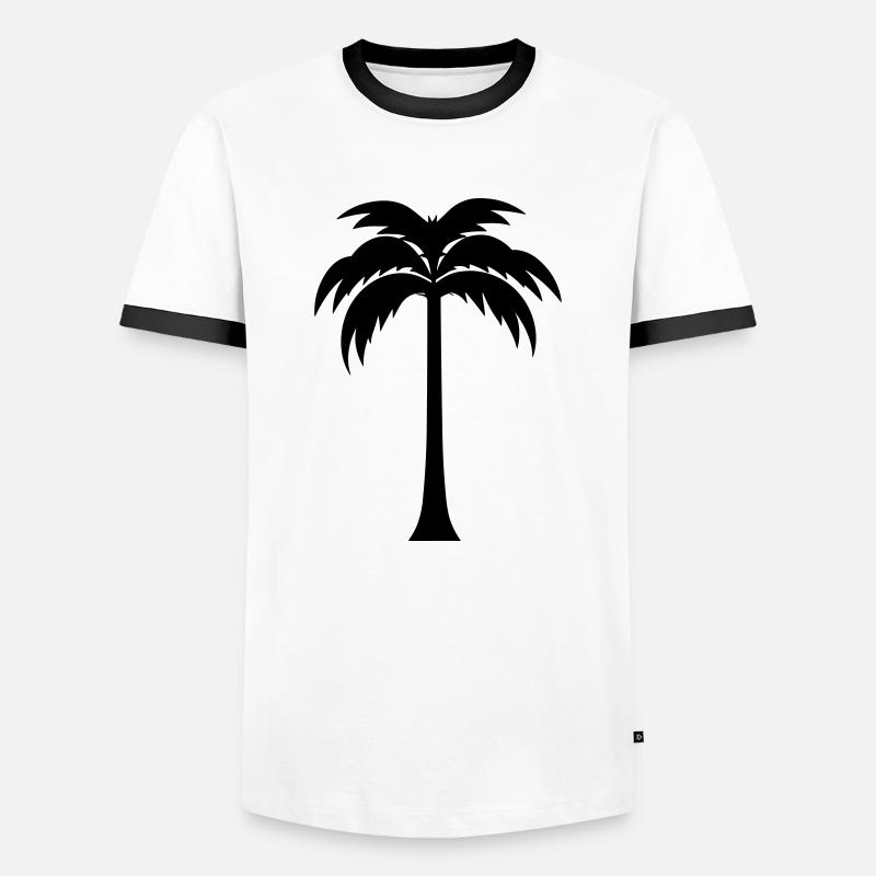 palm tree - Men's Ringer Shirt - white/black