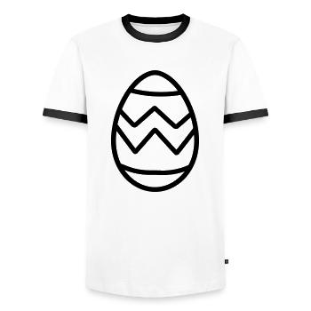 Egg - Men's Ringer Shirt - white/black - Front - AI Model Female 172 light (172cm) & AI Model Male 178 dark (178cm)