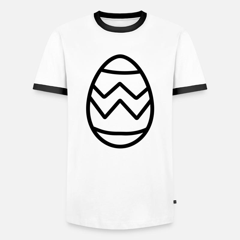 Ei - Männer Kontrast-T-Shirt - Weiß/Schwarz
