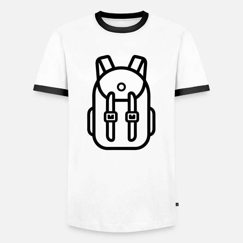 Rucksack - Männer Kontrast-T-Shirt - Weiß/Schwarz