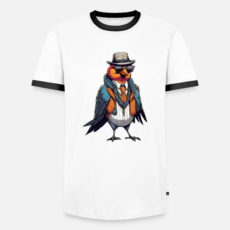 Cool Bird - Men's Ringer Shirt - white/black